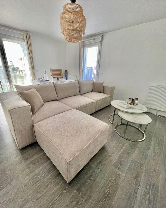 Canapé Elégance Laine Modulable 4+1 Pouf