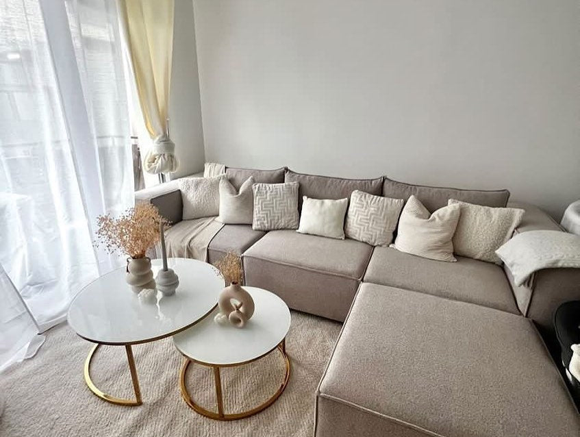 Canapé Elégance Laine Modulable 4+1 Pouf