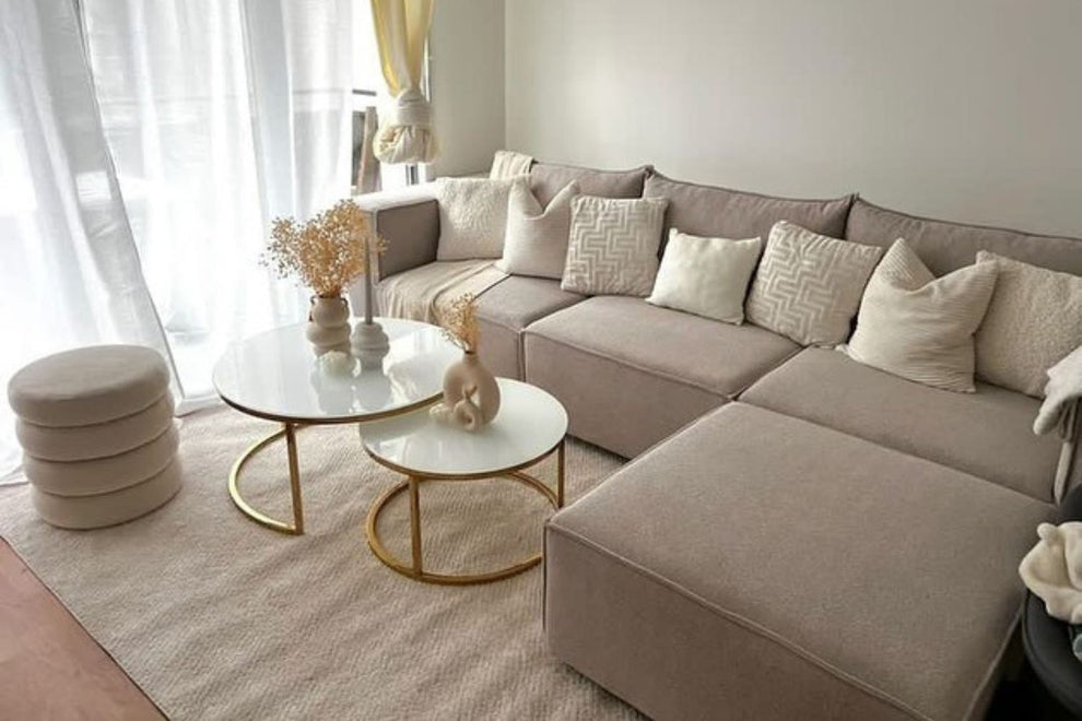 Canapé Elégance Laine Modulable 4+1 Pouf
